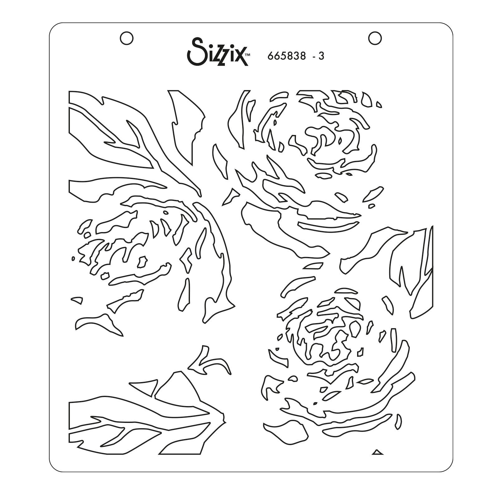 Sizzix Schablone – Pfingstrose – 150 × 150 mm