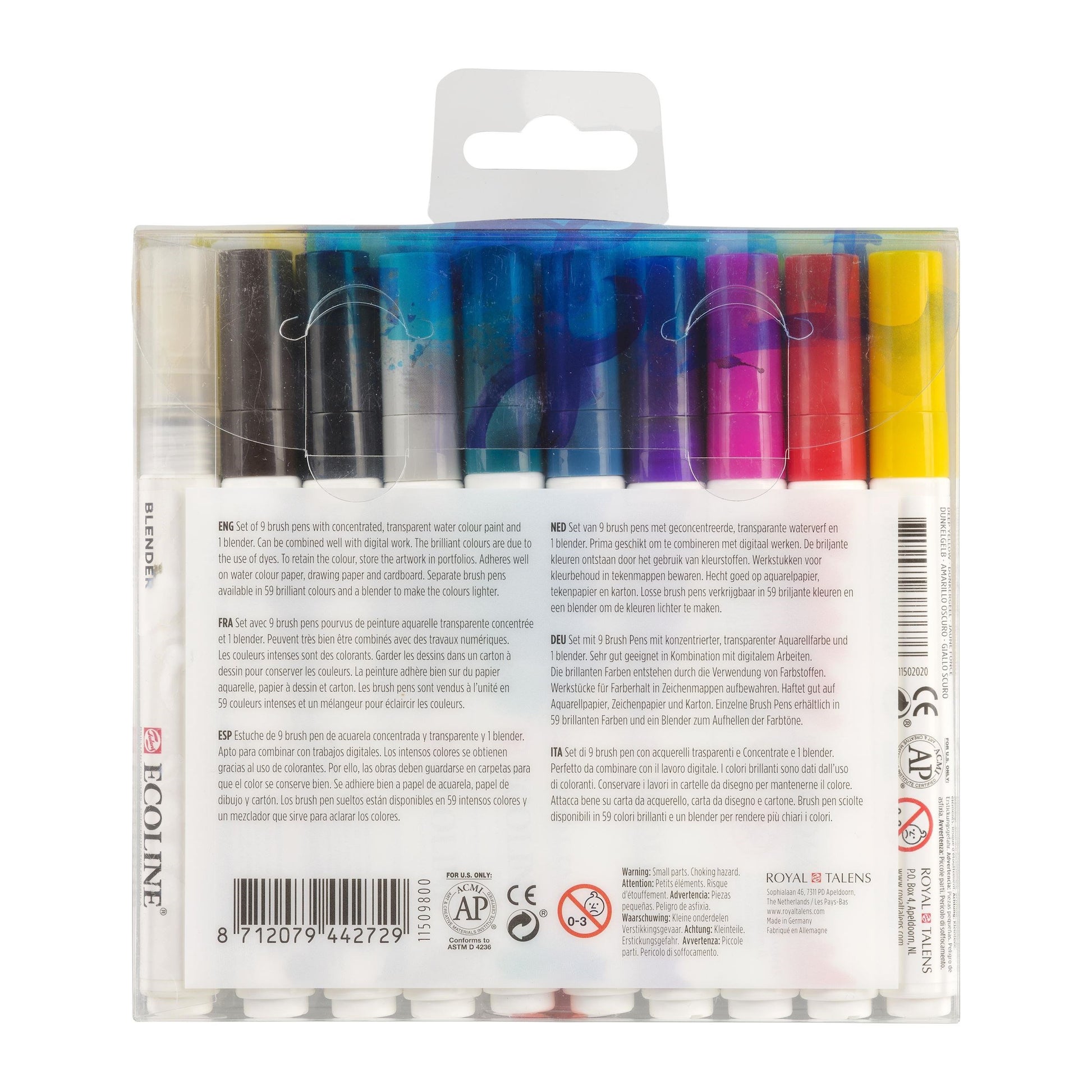 Talens Filzstifte Brush Pen, auswaschbar, 10 Farben