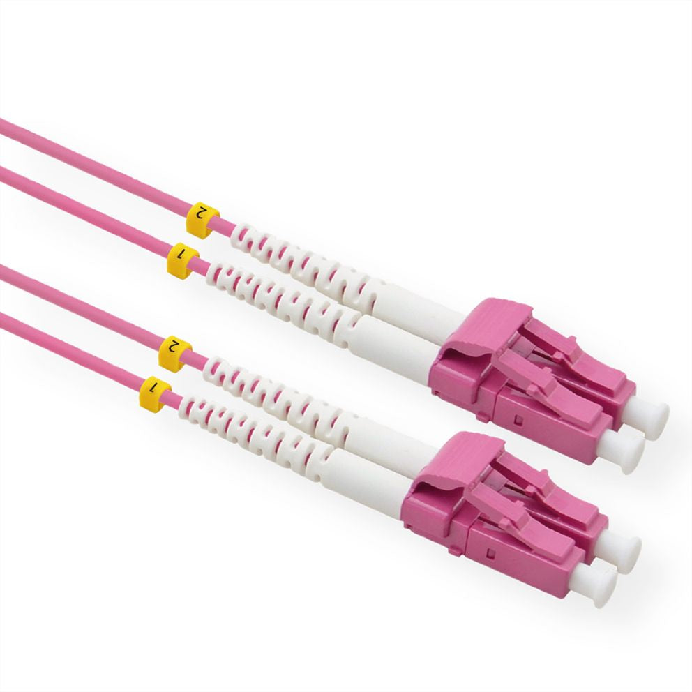 VALUE LWL-Patchkabel – LC-LC, Multi-Mode OM4 (50/125 µm), 15 m, LSOH, violett