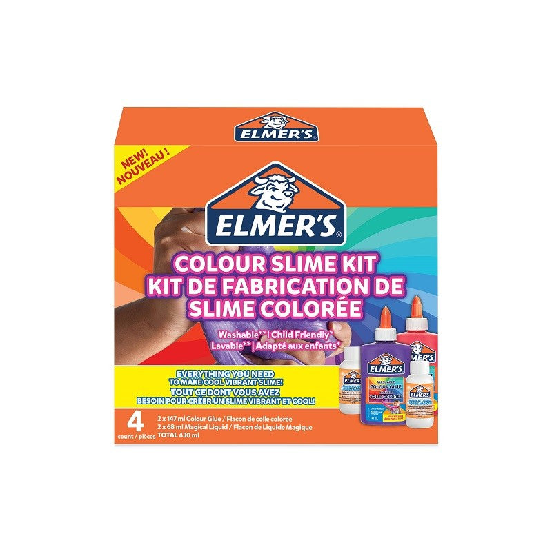 Elmer's Opaque Slime Kit – Slime-Set – 2 × 147 ml Kleber, 2 × 68 ml Magical Liquid – pink, violett