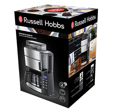 Russell Hobbs 25610-56 Filterkaffeemaschine – 10 Tassen, 1,3 l, Karaffe, Schwarz/Edelstahl