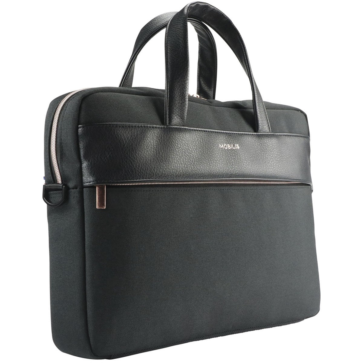 Mobilis Notebook-Tasche bis 14" – Abnehmbarer Schultergurt, Fronttasche – Schwarz