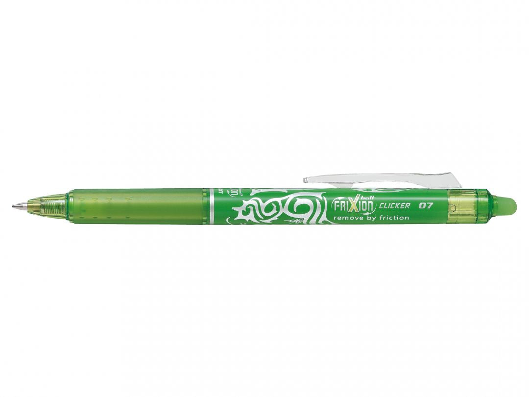 Pilot FriXion Ball Clicker Gelschreiber, Druckmechanik – Hellgrün, Spitze 0,7 mm, radierbar