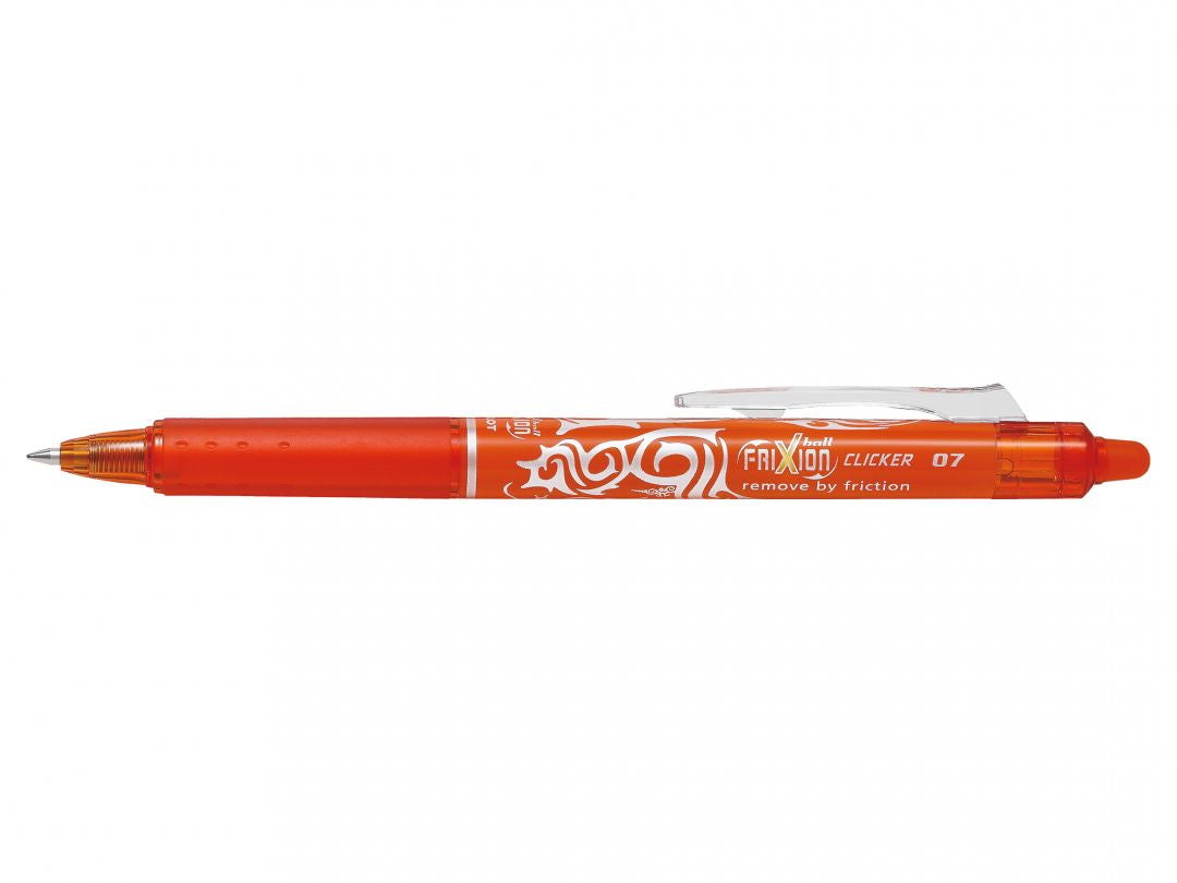 Pilot FriXion Ball Clicker – radierbarer Tintenroller, 0,7 mm, orange, für Linkshänder