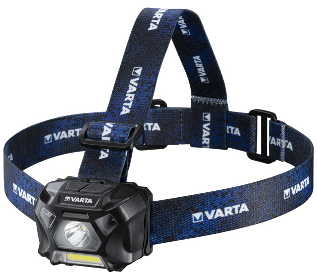 Varta Stirnlampe Work Flex Motion Sensor H20 – 150 lm, 78 m, IP54, Laufzeit 20 h – Schwarz