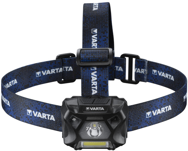 Varta Stirnlampe Work Flex Motion Sensor H20 – 150 lm, 78 m, IP54, Laufzeit 20 h – Schwarz