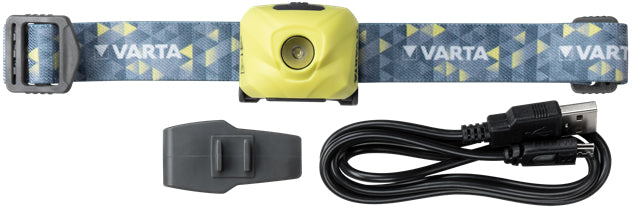 Varta Stirnlampe H30R – 300 lm, 91 m, IPX4, Laufzeit 21 h, dimmbar – Limette