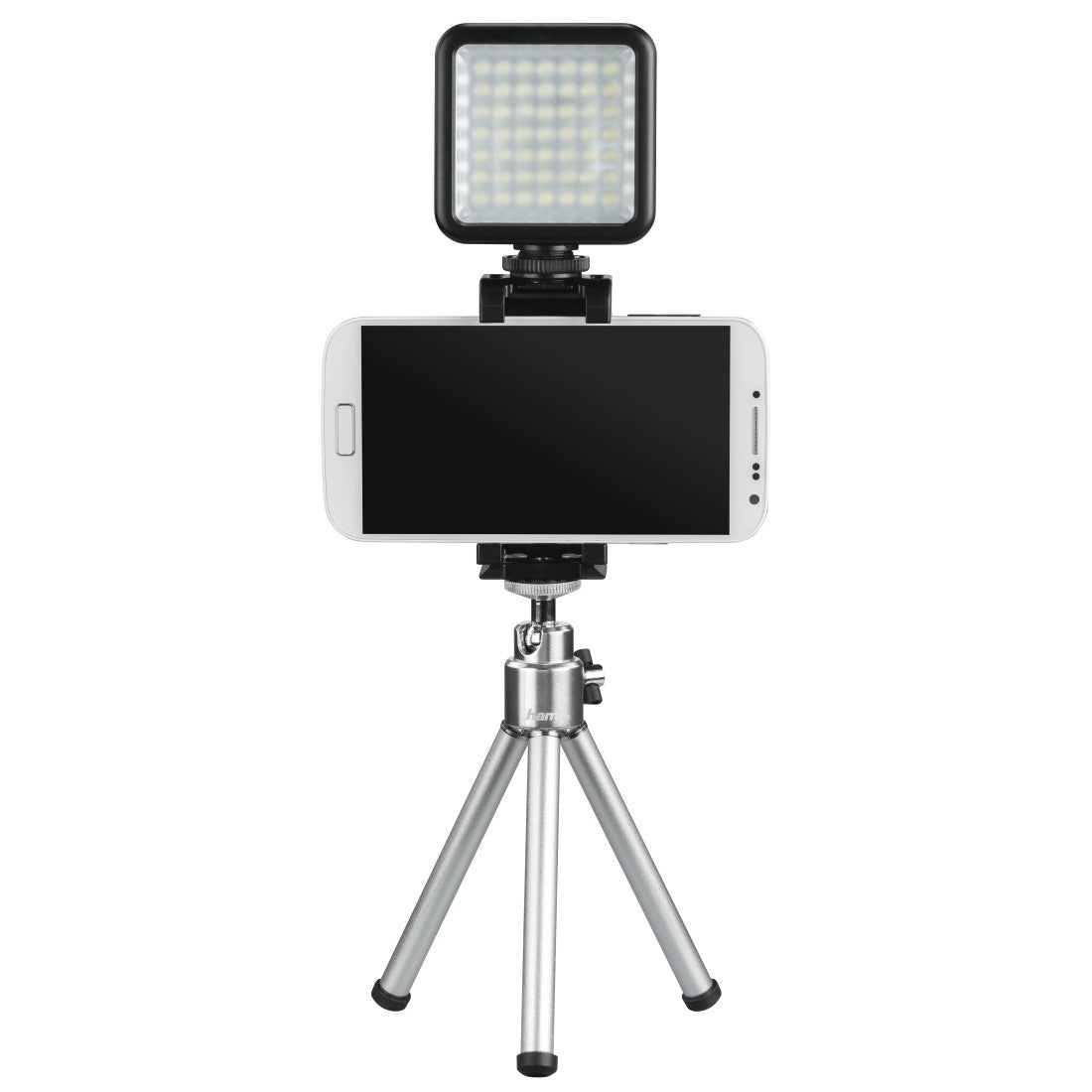Hama LED-Leuchte 49BD – Selfie-Licht, 49 LEDs, dimmbar, 6000 K – für Smartphones – Schwarz