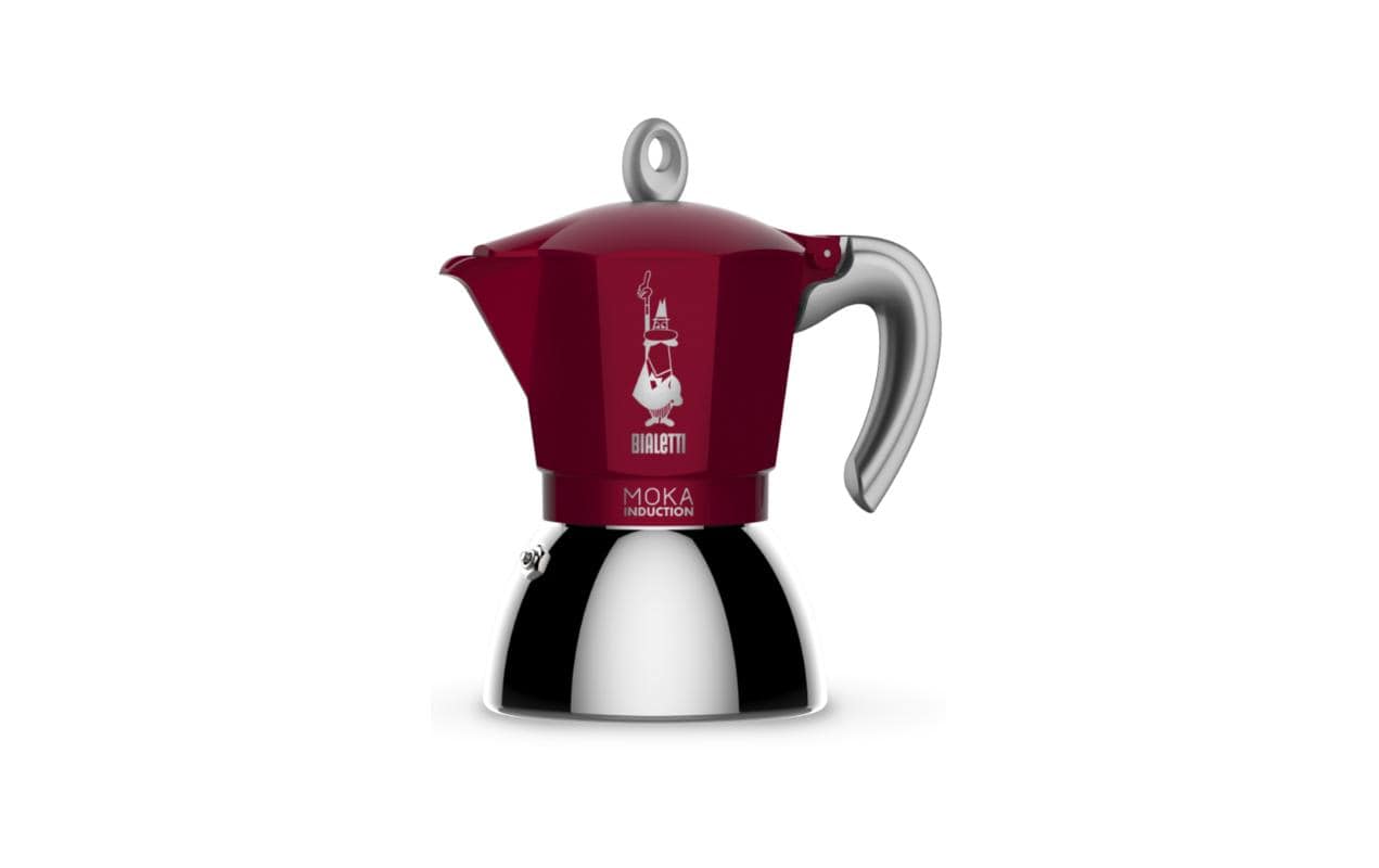 Bialetti New Moka Induktion – 6 Tassen, 0,3 l, Aluminium, Rot