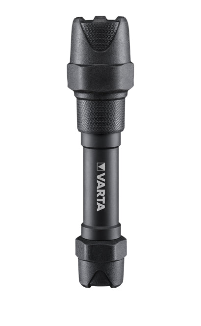 Varta Taschenlampe Indestructible F20 Pro – 350 lm, 140 m, IP67, 2 Stufen, 2× AA (55 h) – Schwarz