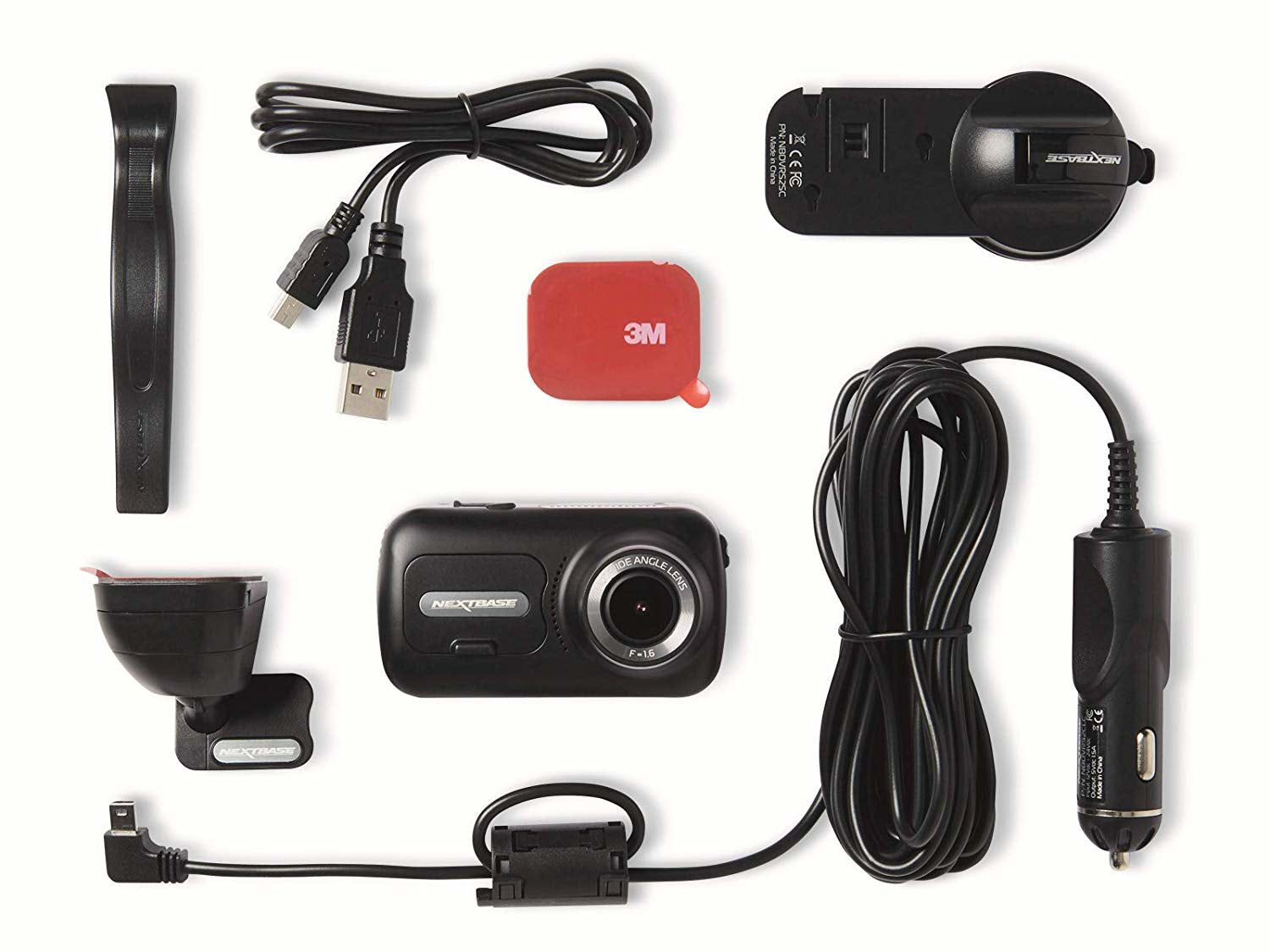 Nextbase 322GW – Dashcam, 2,12 MP, 1080p60, 140° Sichtfeld, GPS/WLAN, Mini-USB, Schwarz