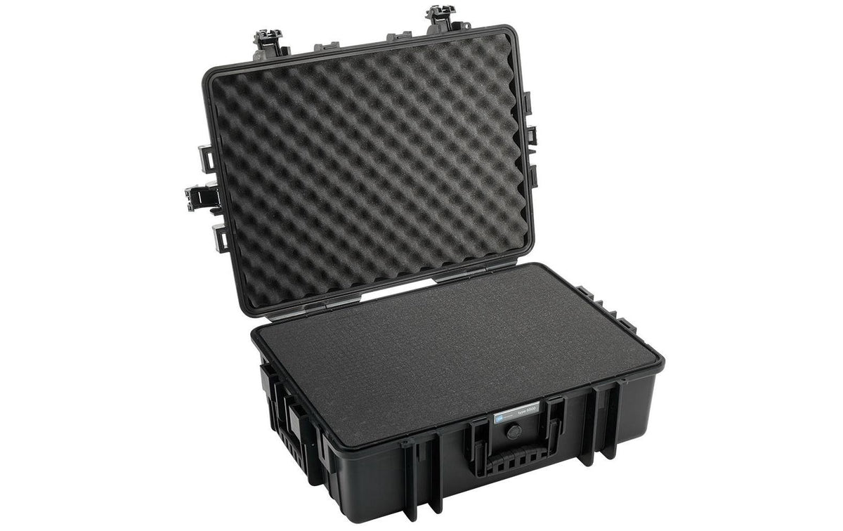 B&W Cases B&W – Outdoor-Koffer Typ 6500, 230 × 660 × 490 mm, Kunststoff (PP), Schwarz, Wasserfest, Würfelschaum