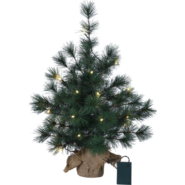 Star Trading Dekolicht Furu – Ø 40 × 60 cm, warmweiss, grün, Akku, Timer, 20 LEDs