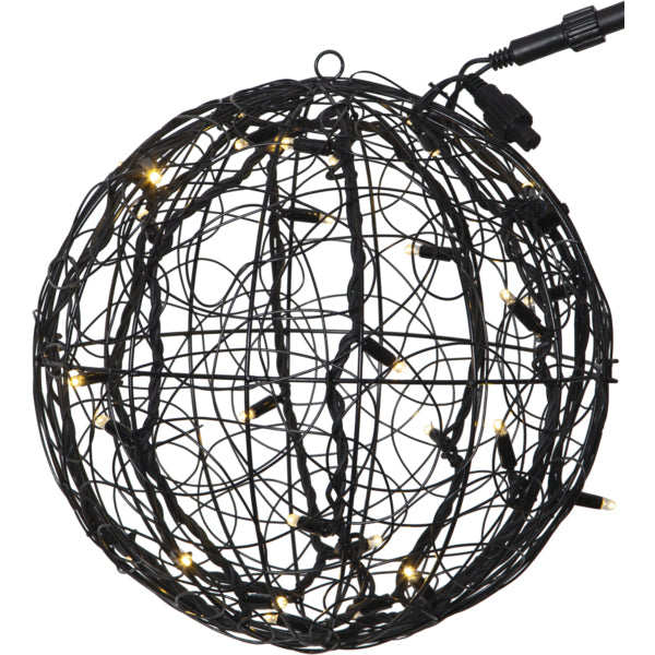 Star Trading Dekoleuchte Aussen 465-97 – Ø 35 cm – 4 W – Warmweiss – IP44 – Netzbetrieb – Schwarz