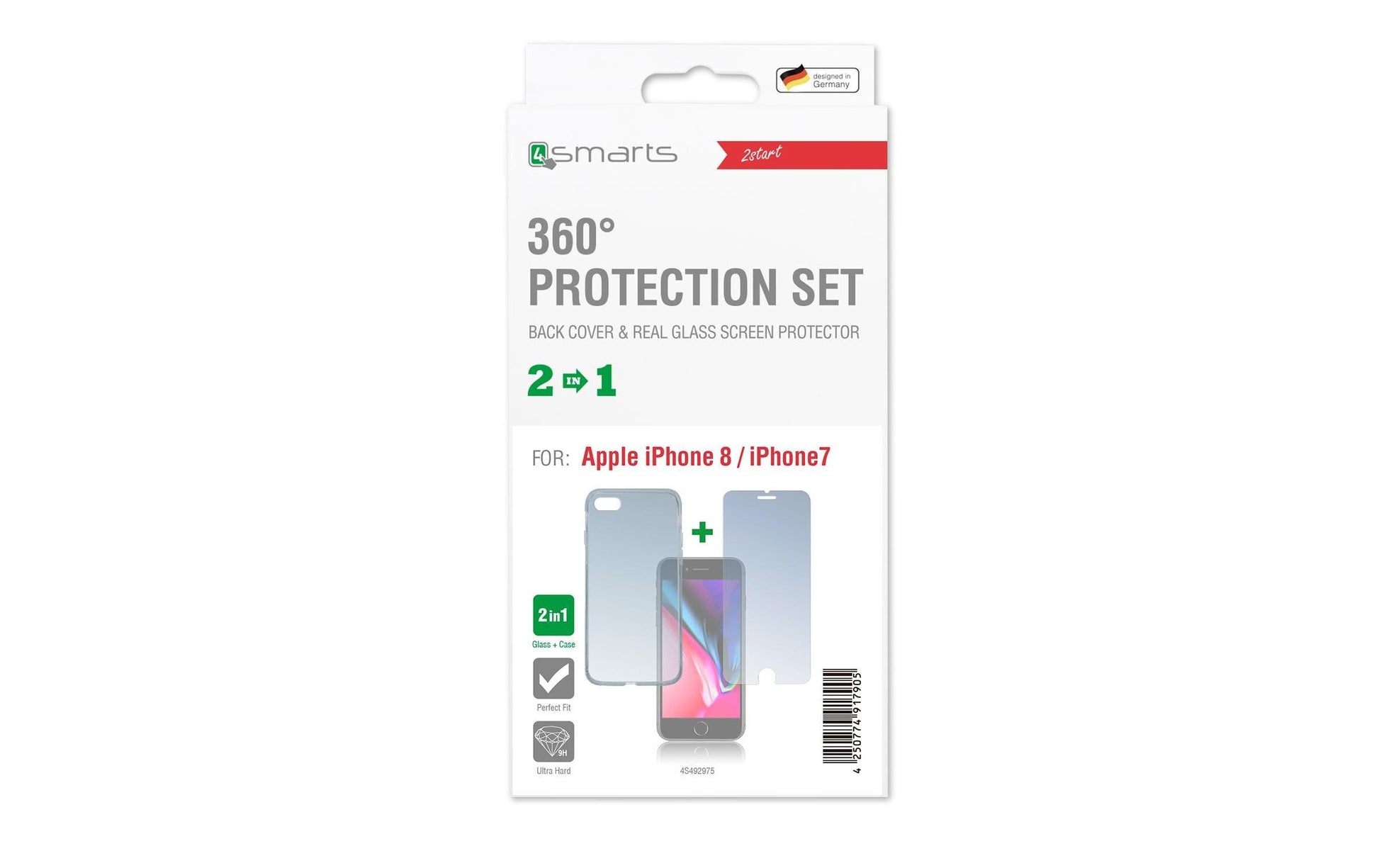 4smarts Displayschutz (Panzerglas) – für iPhone 7/8/SE (2. Gen.)