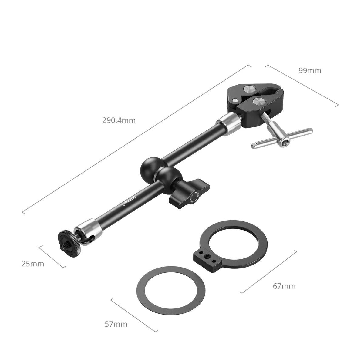 SmallRig 5604 Krabbenförmige Klemme – Montageklemme, 1/4-20" Gewinde, Aluminium/Schwarz