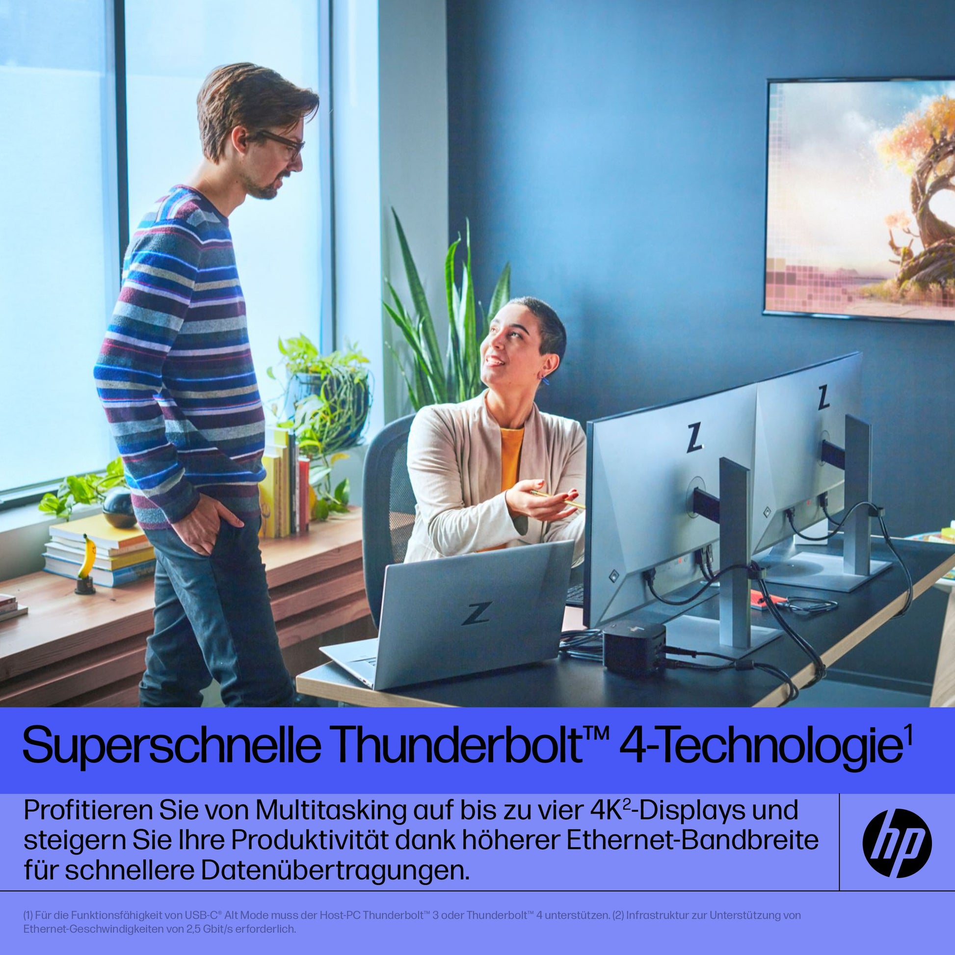 HP G4 Dockingstation – Thunderbolt 4, 2× DP, 1× HDMI, 4× USB-A, 1× USB-C, 120 W PD, GbE, für Windows/Mac