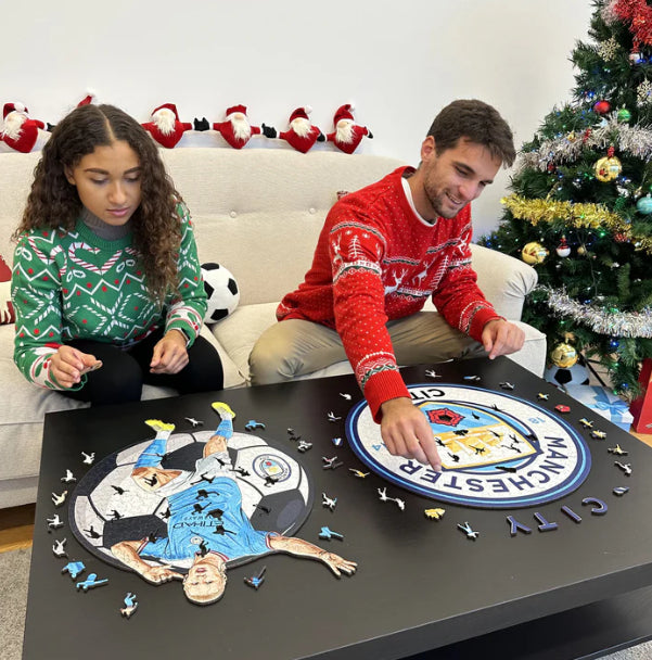 Iconic Puzzles Puzzle Man City FC Logo – 150 Teile – 25 × 25 cm – ab 10 J. – Holz, mehrfarbig