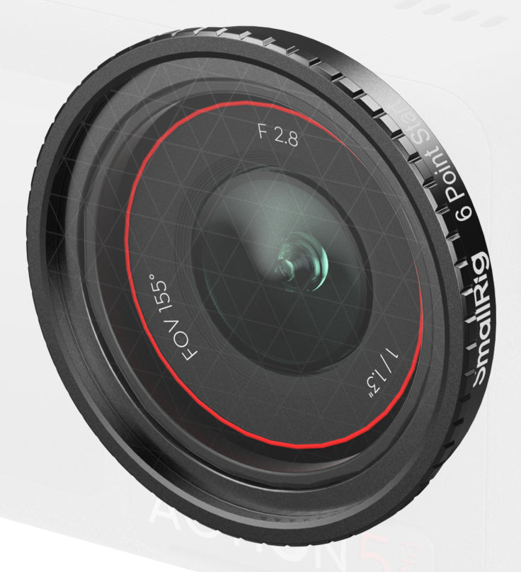 SmallRig 5839 Kreuzfilter – 6-Punkt – für Osmo Action 5 Pro, Osmo Action 4 – Schwarz