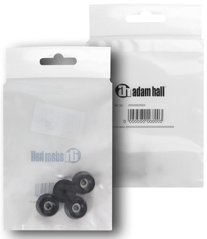 Adam Hall 4903 M4 AH – Gummifuss – Durchmesser 20 mm, Höhe 9 mm, PVC – Schwarz – 4er-Set