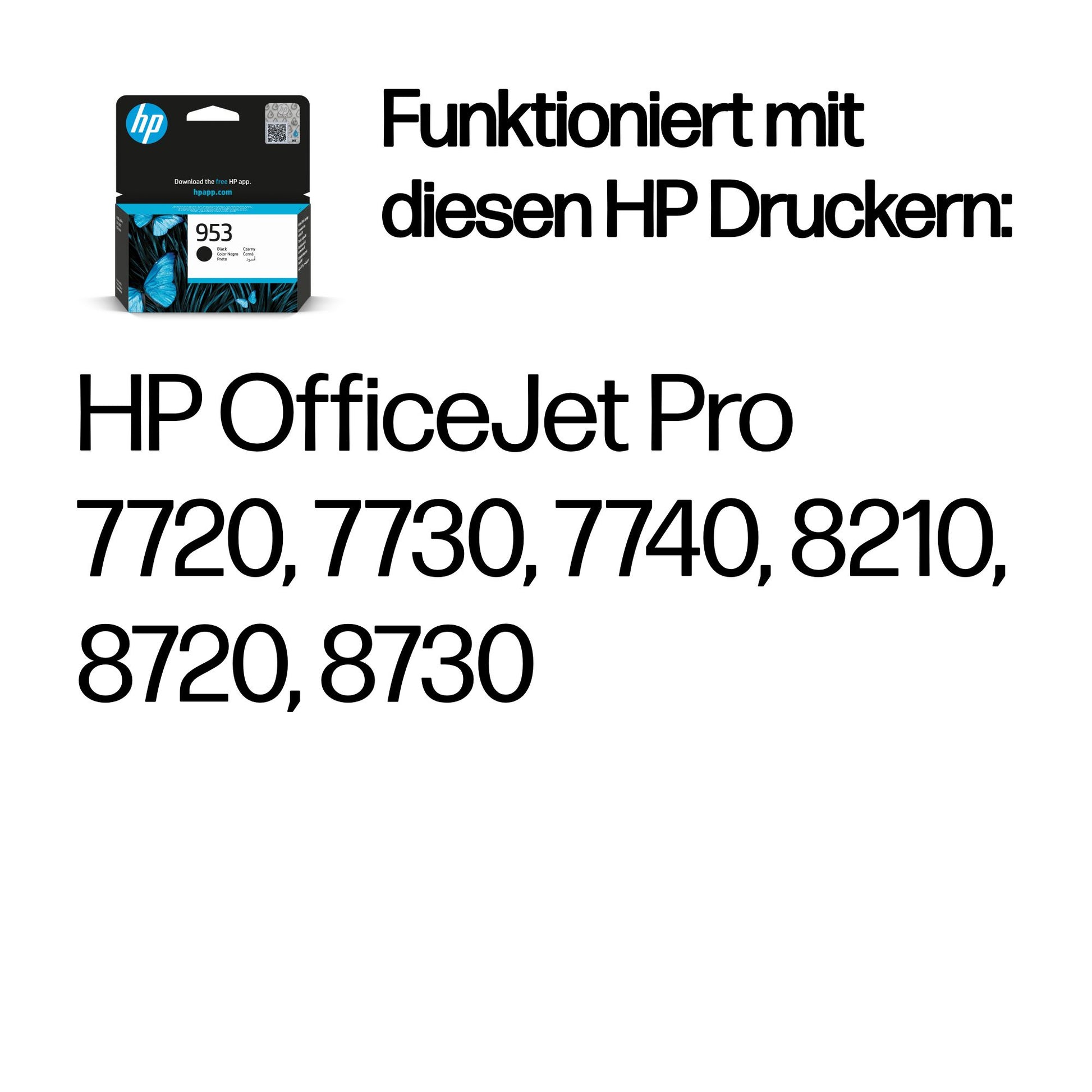 HP 953 Schwarz Tintenpatrone (Original) – 900 Seiten – für OfficeJet Pro 7720/7730/7740 …