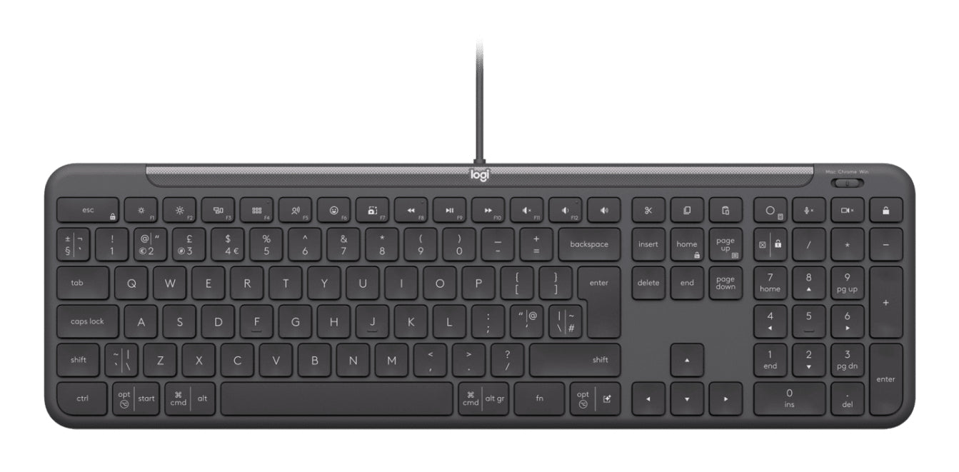 Logitech Signature Slim Wired Combo – Tastatur- und Maus-Set – kabelgebunden – USB-C – QWERTY (UK-INT) – Graphit