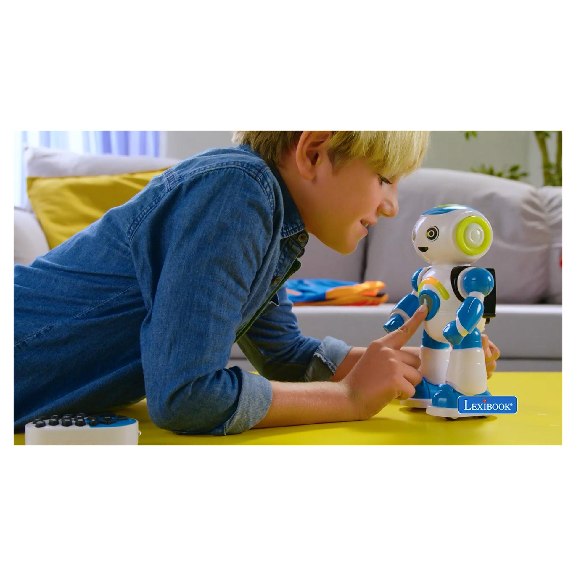 Lexibook Powerman Junior Roboter – Fernsteuerung, Sprachfunktion – 24,2 cm – ab 3 J. – Kunststoff, blau/weiss