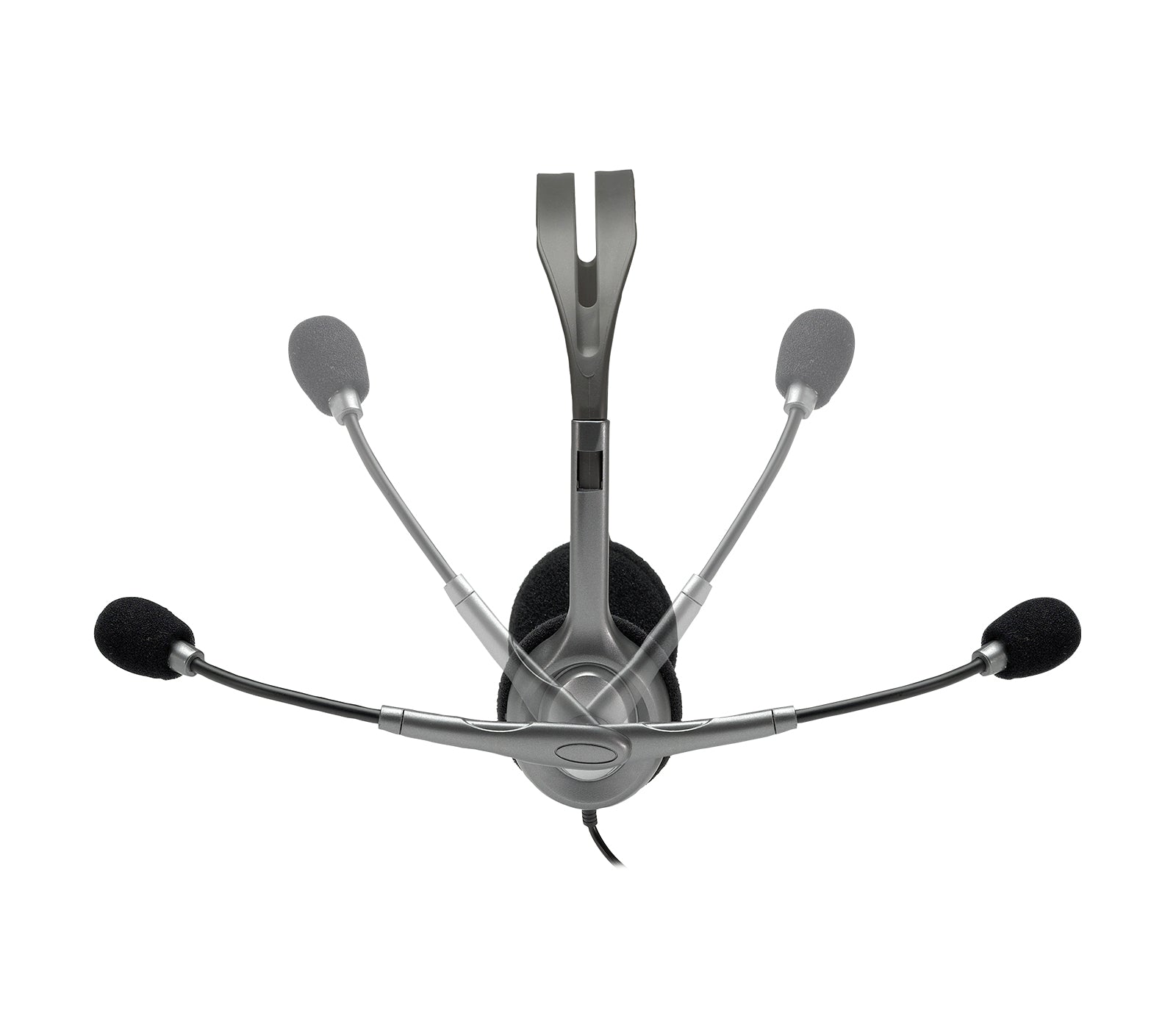 Logitech H110 Office-Headset – On-Ear, Stereo, Kabel, 2 × 3,5 mm Klinke, Schwarz/Silber