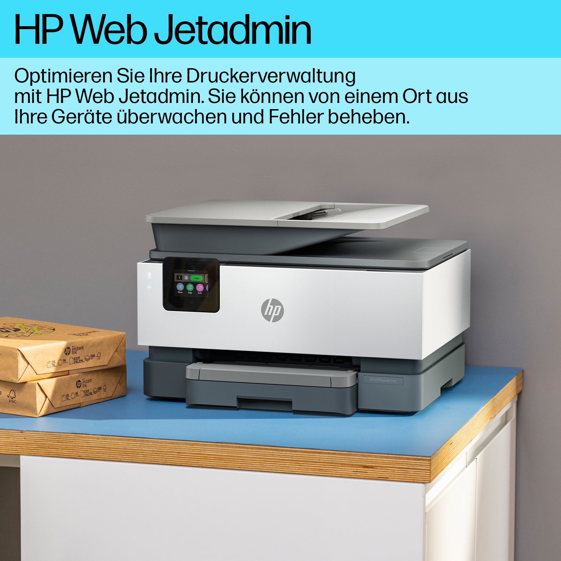 HP OfficeJet Pro 9120b – Farbtintenstrahl-Multifunktionsdrucker, A4, 4-in-1, Duplex, ADF, WLAN/LAN, AirPrint