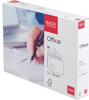 Elco Couvert C4, Fenster links, Haftklebung, hochweiss, 120 g/m², mit Innendruck – 50 Stk.