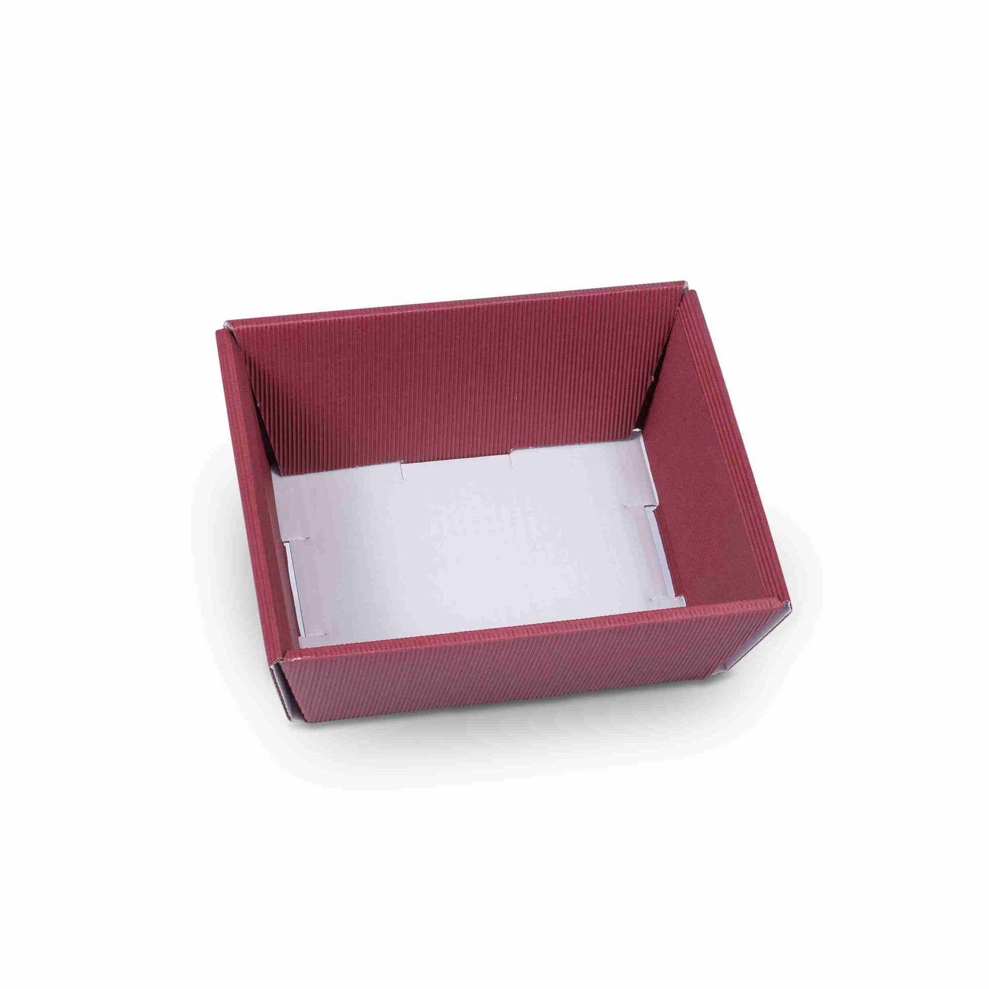 Model Geschenkkorb dunkelrot – Innenmass 190 × 90 × 140 mm – selbstschliessend – 1 Stk., ab 400 Stk.