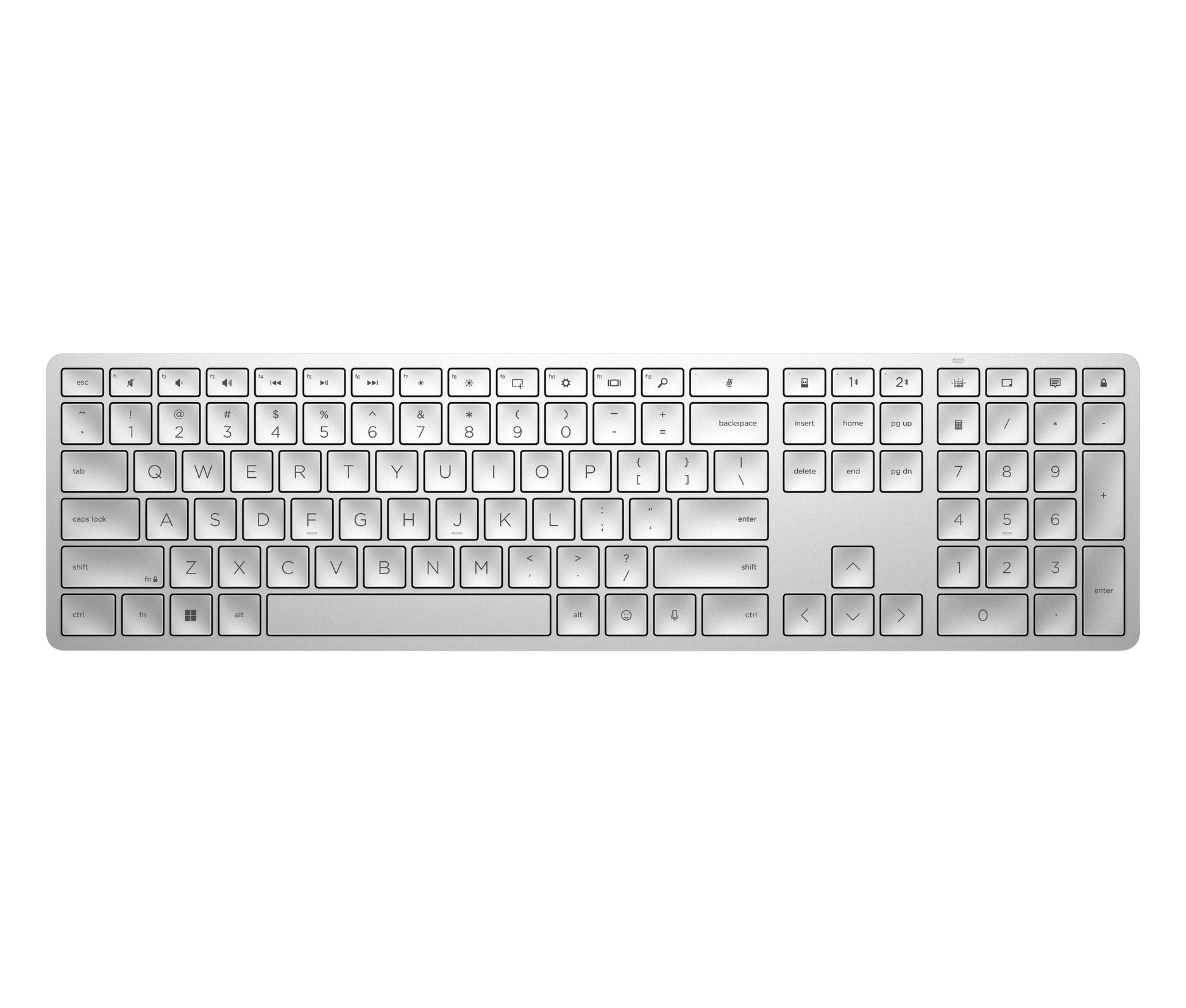 HP 970 – Tastatur – Bluetooth – Programmierbar, Multi-Device – USB-C-Ladeport – für PCs mit USB-A-Anschluss