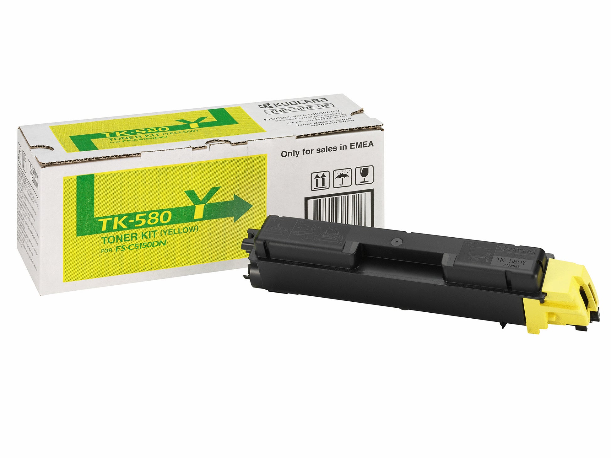 Kyocera – Toner TK-580Y – Gelb, 2800 Seiten – für FS-C5150DN/FS-C5150/ECOSYS P6021 und andere