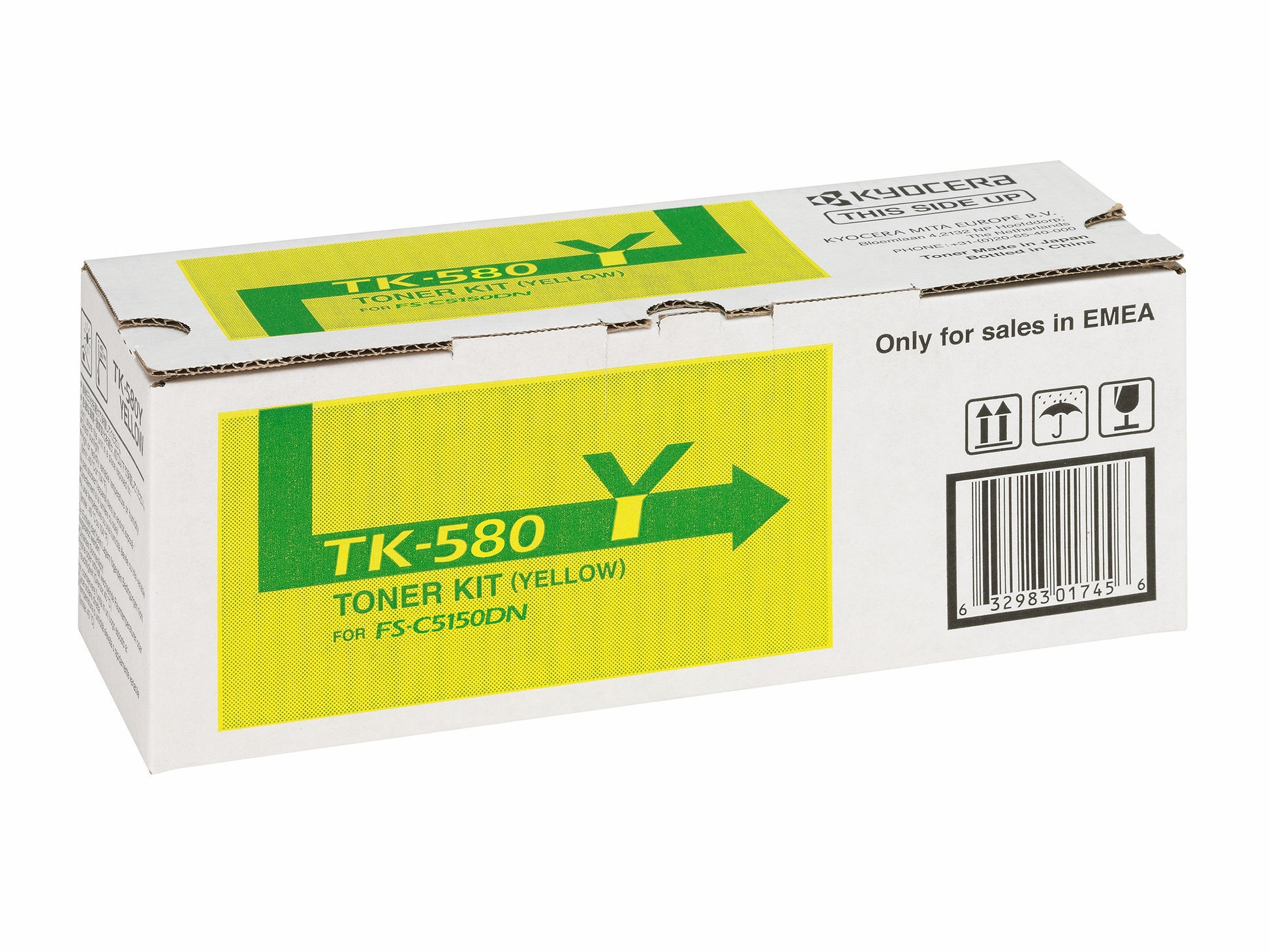 Kyocera – Toner TK-580Y – Gelb, 2800 Seiten – für FS-C5150DN/FS-C5150/ECOSYS P6021 und andere