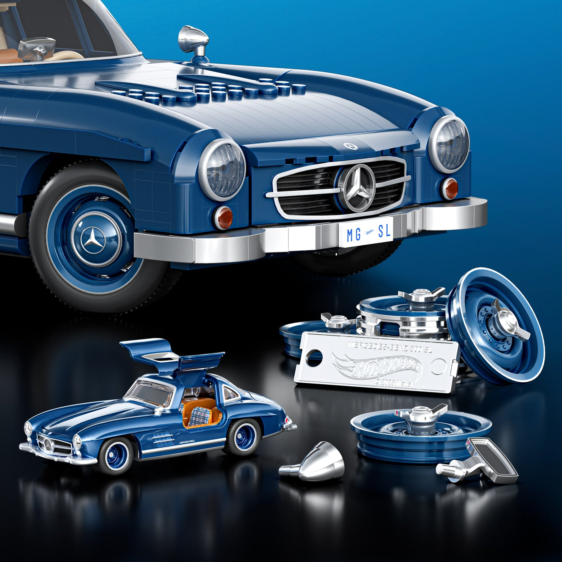 Hot Wheels 3D-Puzzle Mercedes-Benz 300 SL – 1600 Teile – Kunststoff – ab 17 J. – mehrfarbig