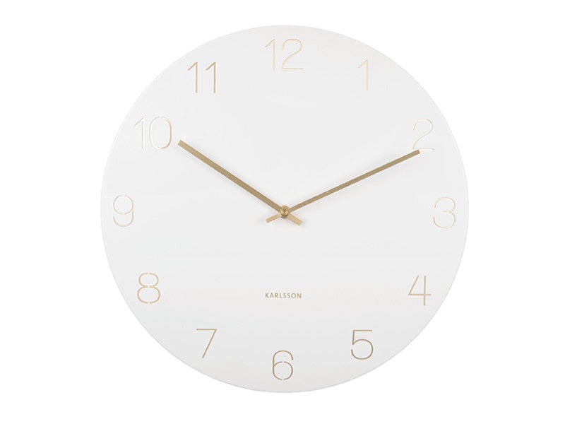 Karlsson Wanduhr – Analog, Ø 40 cm, Weiss, Metall