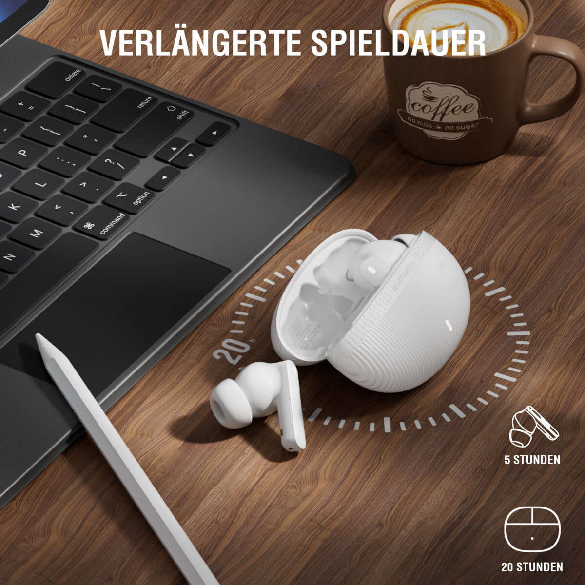 4smarts SkyBuds Pro – True Wireless In-Ear Kopfhörer – Bluetooth 5.4, ANC – Olivgrün, bis 20 h