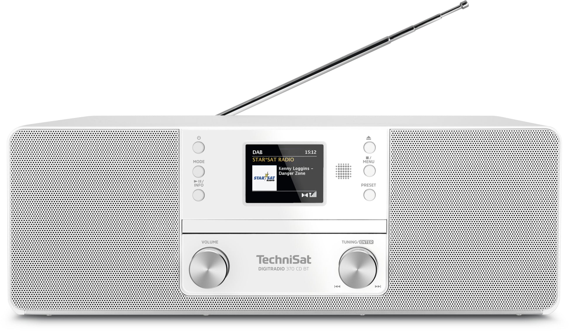 TechniSat DigitRadio 370 CD BT – DAB-/Internetradio – DAB+, UKW, CD, USB – Weiss