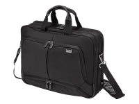 DICOTA Notebook-Tasche bis 17,3" – aus recycelten Materialien, mit Schultergurt – Schwarz