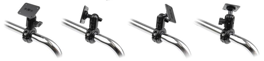 Brodit Rohrhalter mit Montageplatte – Fahrrad-/Motorradhalterung – Klemmhalterung, Aluminium – Schwarz