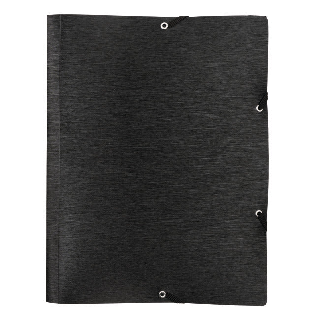 Kolma Sammelmappe für A4, Kunststoff, Schwarz, mit Gummizug