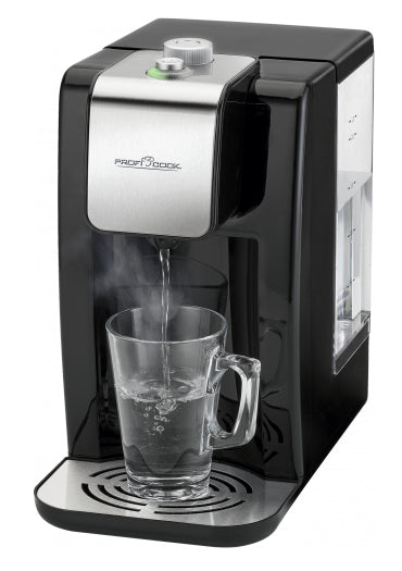 ProfiCook Heisswasserspender – 2,2 l, mit Temperaturwahl (45–100 °C), Edelstahl, Schwarz, PC-HWS 1168