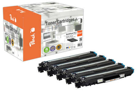 Peach Toner-Multipack TN-247 – BK/C/M/Y, 2300 Seiten – für Brother DCP-L 3550 CDW und andere