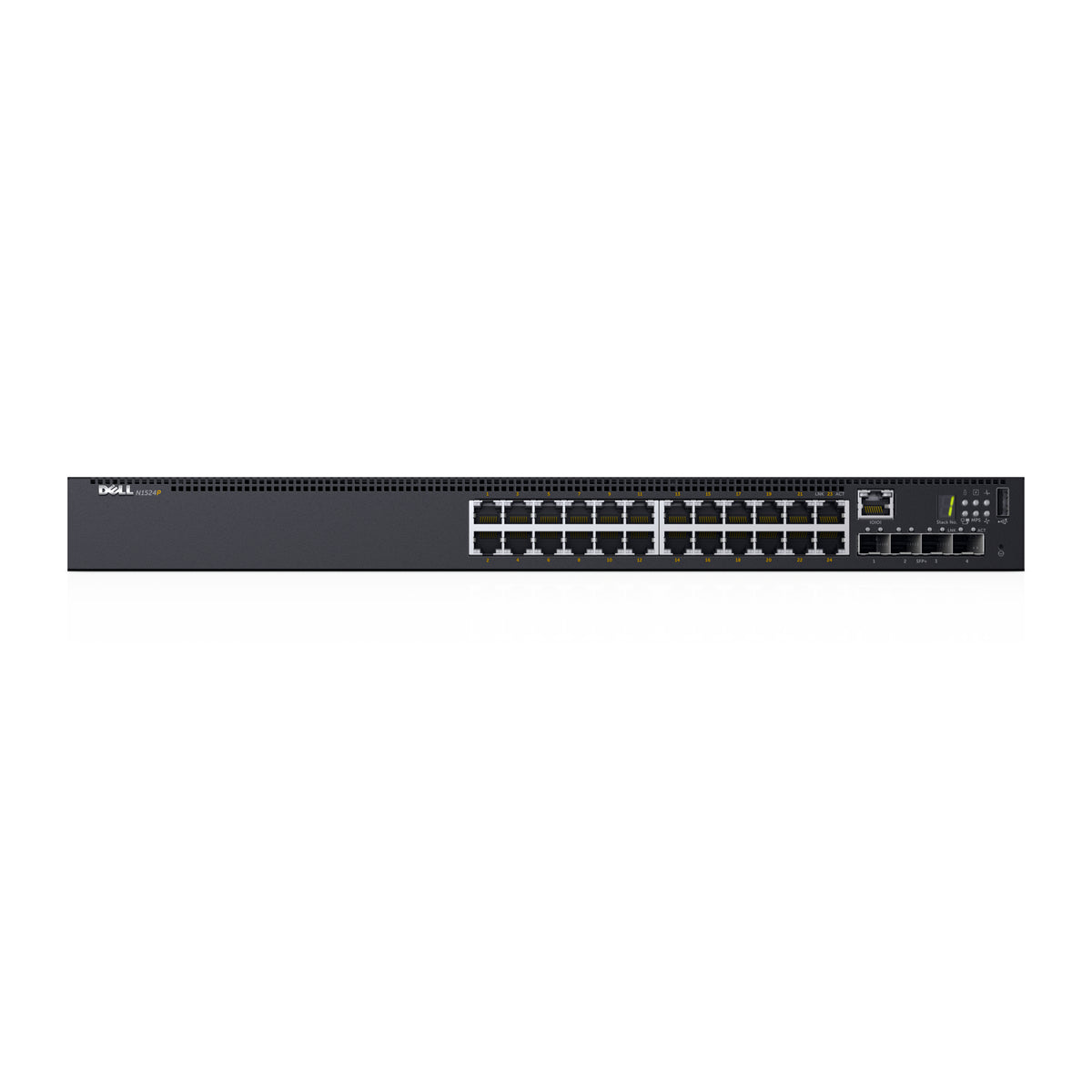 DELL N1524P – Managed L3 Switch – 24× 1G, 4× SFP+, PoE+, 19", 1U