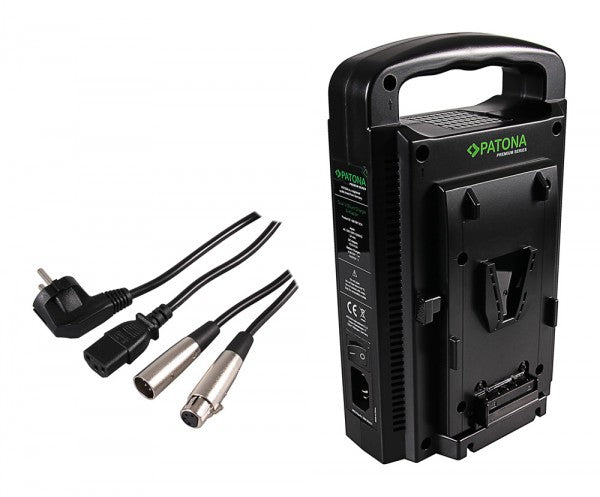 PATONA Dual V-Mount Ladegerät – 74,25 W, 2× V-Mount – für JVC GY-HM850E, JVC GY-HM890E, Sony DSR-250P