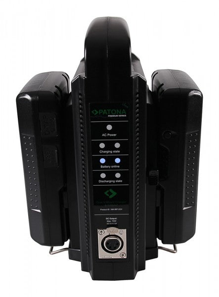 PATONA Dual V-Mount Ladegerät – 74,25 W, 2× V-Mount – für JVC GY-HM850E, JVC GY-HM890E, Sony DSR-250P
