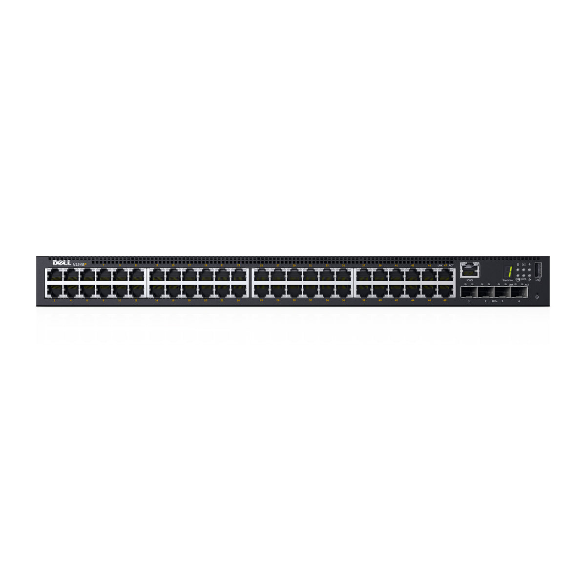 DELL PowerConnect N1548P – Managed L2/L3 Switch – 48× 1G, 4× SFP+, PoE+, 19", 1U