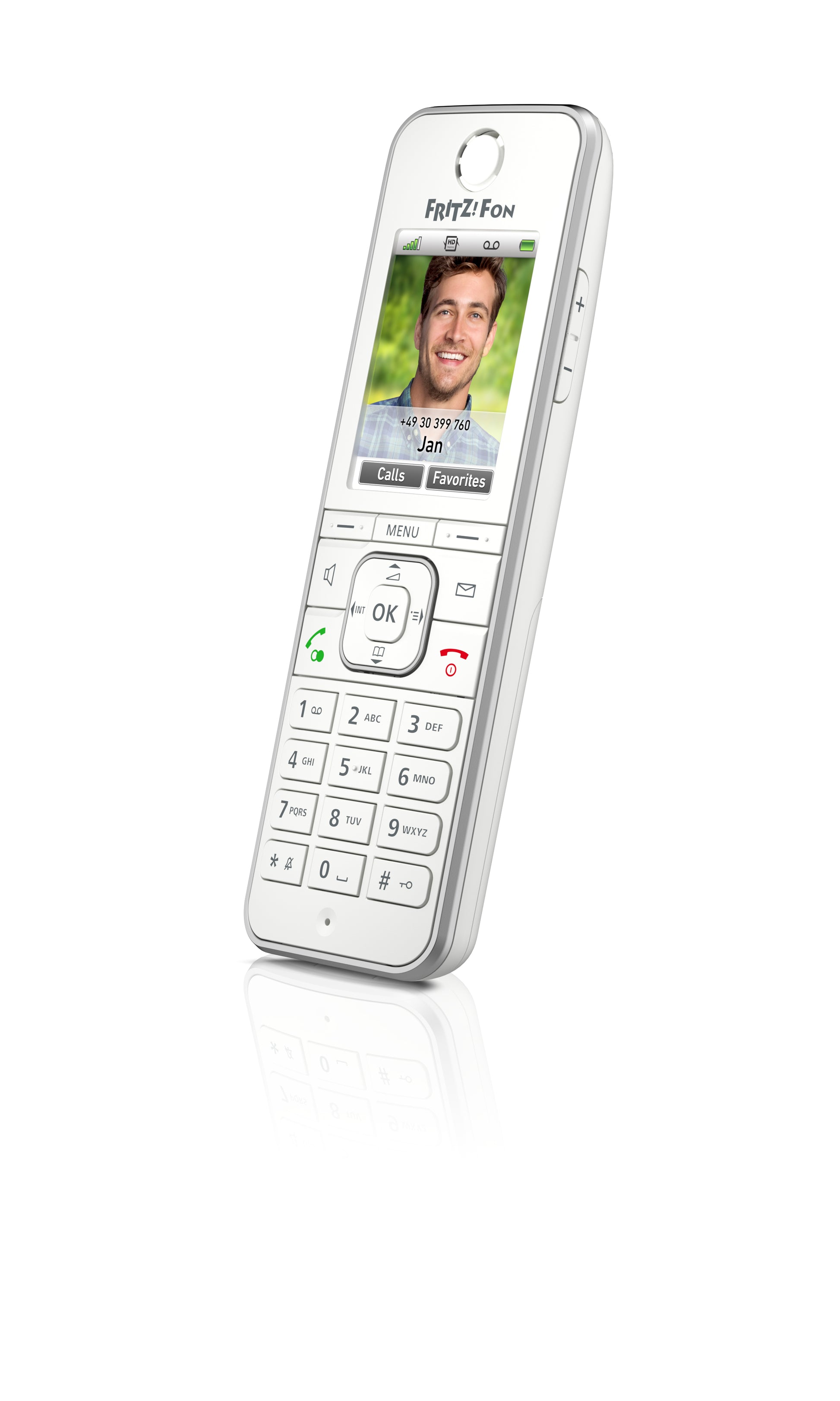 FRITZ! AVM FRITZFon C6 – DECT-Telefon nur Mobilteil, mit Anrufbeantworter, Freisprechen, für FRITZBox/DECT-Basisstation, weiss