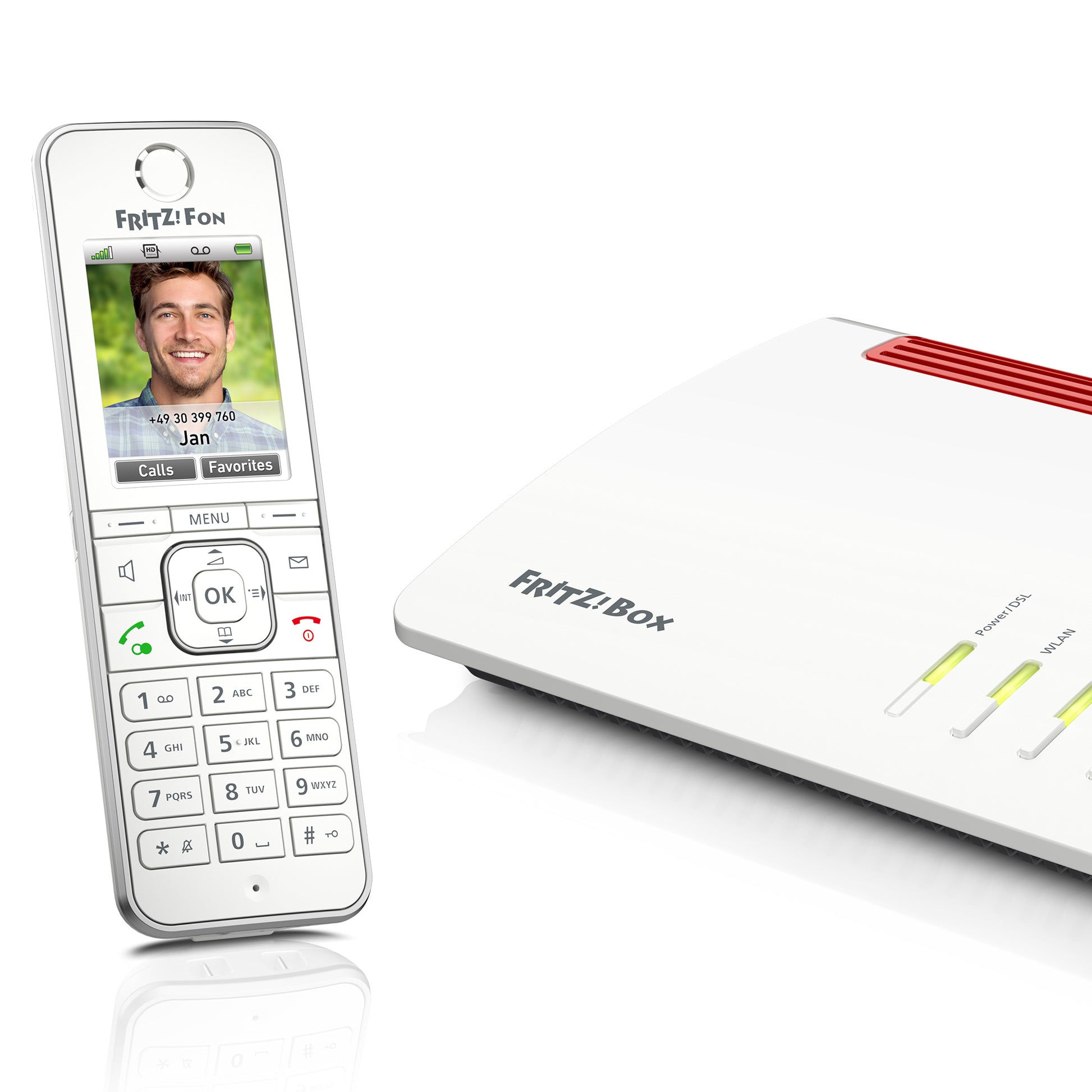 FRITZ! AVM FRITZFon C6 – DECT-Telefon nur Mobilteil, mit Anrufbeantworter, Freisprechen, für FRITZBox/DECT-Basisstation, weiss