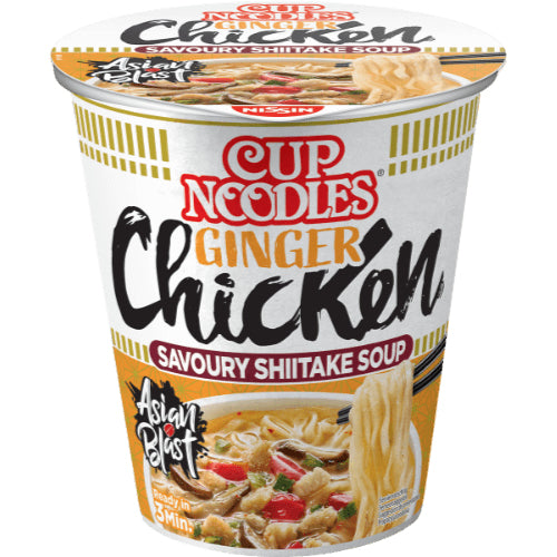 Nissin Cup Noodles Instantnudeln Poulet & Ingwer Becher – 63 g